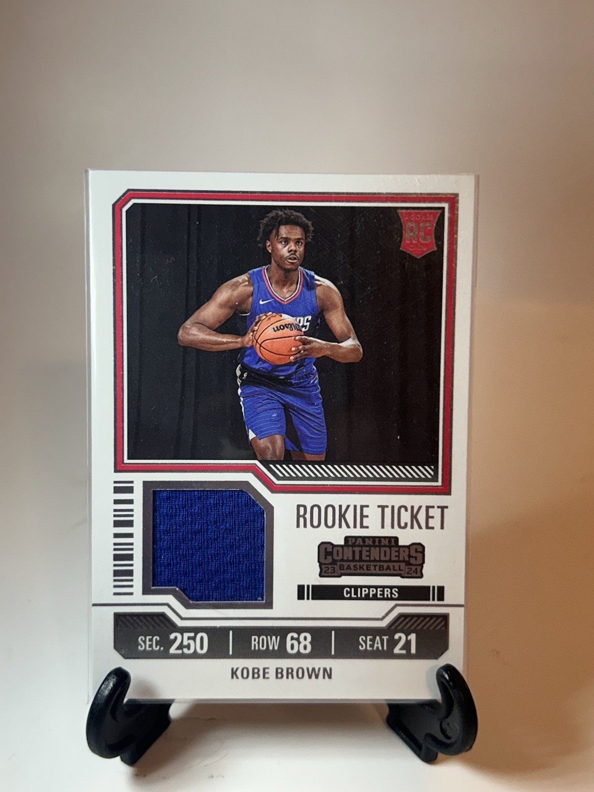 2023-24 Panini Contenders - Rookie Ticket Swatches Kobe Brown #RTS-BRN (MEM, RC)