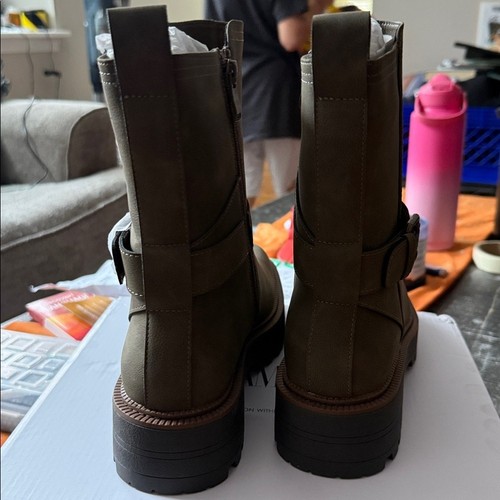 Dream Pair Damen Stiefeletten oliv - Bild 3 von 4