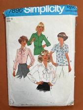 Simplicity Sewing Pattern 7896 Misses Blouses Size 12 Cut Complete