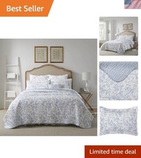 Luxurious Floral Twin Quilt Set - Reversible Cotton Bedding for All Seasons
