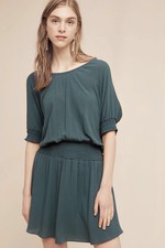 FLOREAT Anthropologie Azriel Corded Mini Dress Rayon Blouson Minimalist SIZE 6