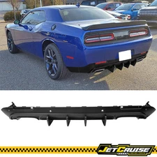 Fits 15-23 Dodge Challenger IKON V2 Type Rear Bumper Diffuser Matte Black PP