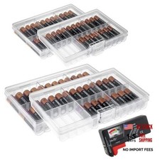GlossyEnd Set of 4 - Two AA and Two AAA Battery Storage Box, Battery Storage