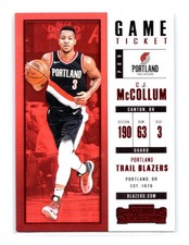 2017-18 Panini Contenders Basketball #91 C.J. McCollum Red Game Ticket Portland
