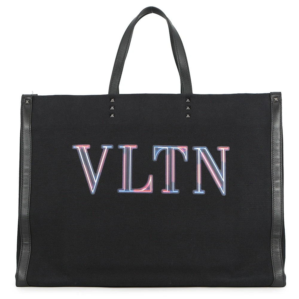 Valentino — Valentino Garavani VLTN Tote Canvas/Leather Black
