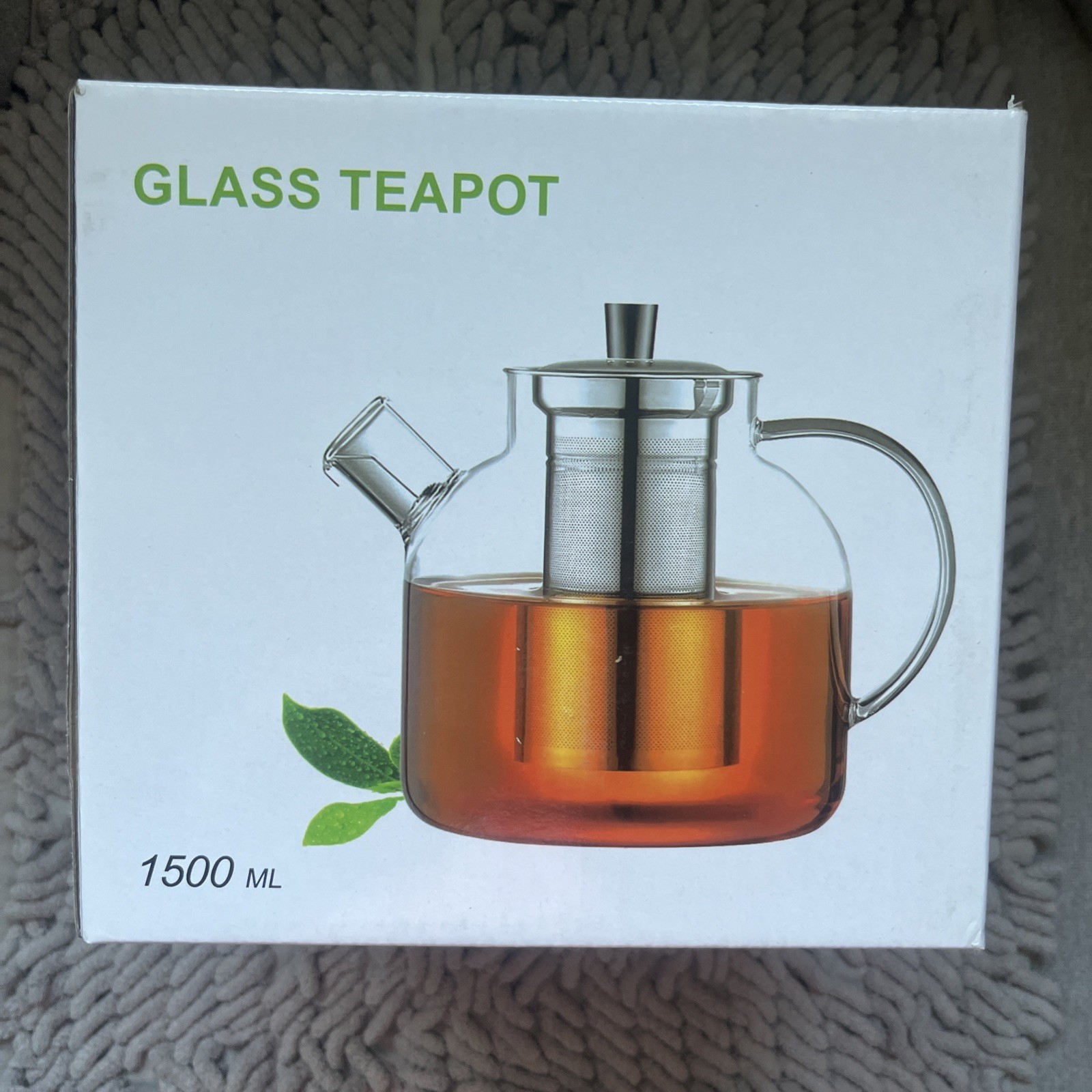 1500ml Borosilicate Glass Teapot with Removable Infuser - Hot/Iced Tea Maker