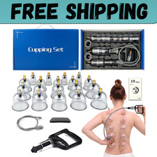 Cupping Therapy Set 19 Massage Cups for Back Pain Relief Physical with Hand Pump