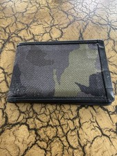 Portafoglio Tumi ALPHA mimetico slim bifold pelle/nylon porta carte tasche! Tattico