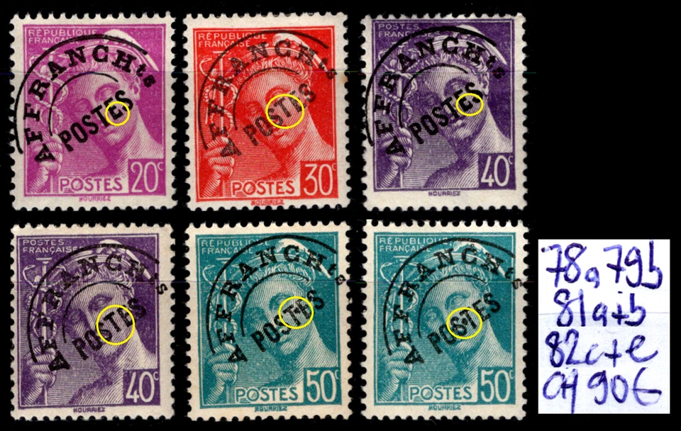 Préoblitéré : 6 Variétés Type MERCURE, Neufs * = Cote 90 € / Lot Timbres France - Photo 1/1