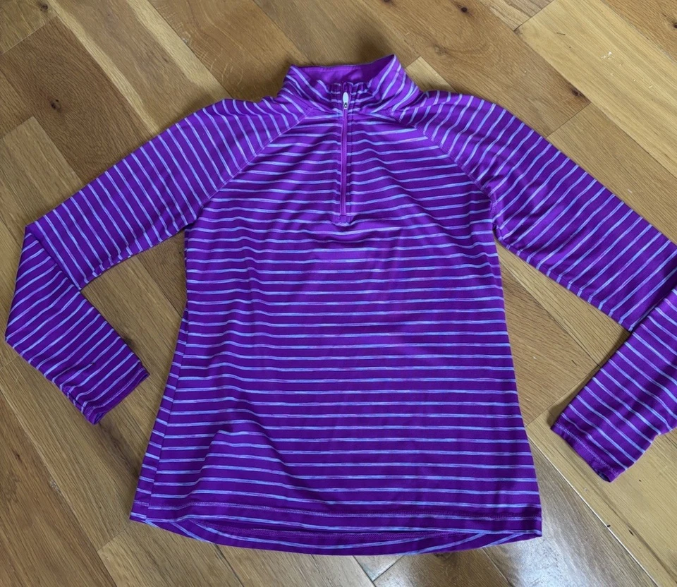 Camisa deportiva Cascade Sport Performance para mujer 1/4 cremallera manga larga a rayas Foto 3 de 4