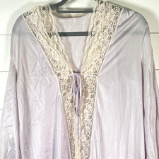 Vintage Movie Star Nightgown Robe Set Womens Small Lavender Lace Nylon USA 70s