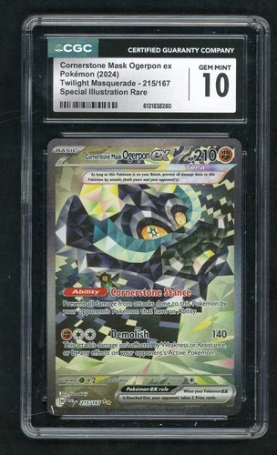 Pokemon Cornerstone Mask Ogerpon Ex Twilight Masquerade 215/167 CGC 10 Gem