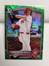 2025 BOWMAN DRAFT MASON NEVILLE 98/99 GREEN GRASS REFRACTOR CINCINNATI REDS