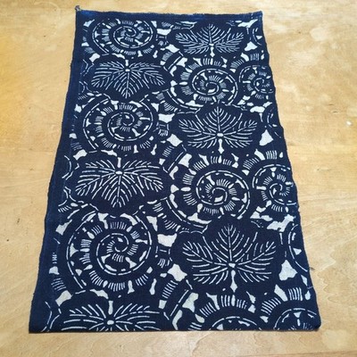 Indigo Dye Katazome Baumwollstoff Handwebstuhl Authentisch Vintage Gebrauchsf...