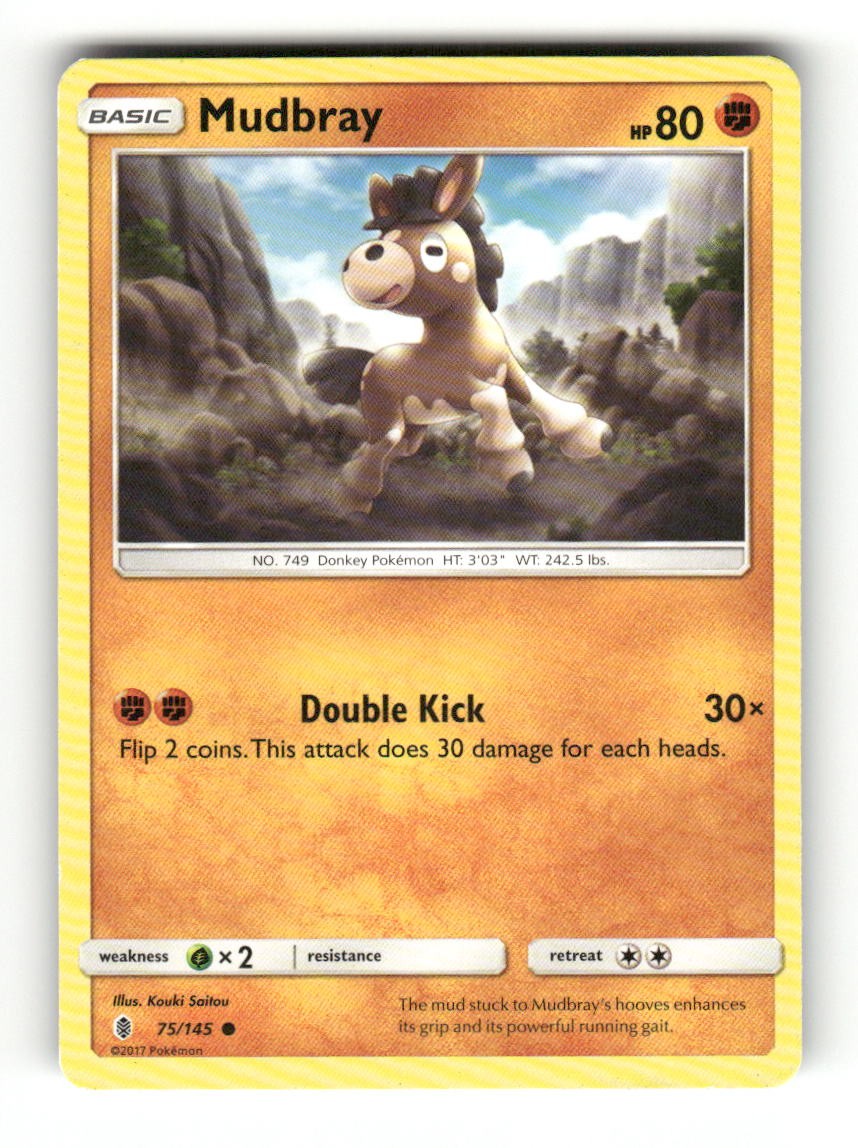 Mudbray 75/145 Common Guardians Rising Pokemon Moderately Played