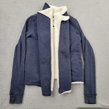 Abercrombie Fitch Jacket Womens Medium Large M/L Sherpa Lined Open Front