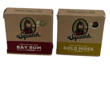 Dr. Squatch Mens Natural Soap Bundle Bay Rum Gold Moss 5 oz Bar Zero Grit