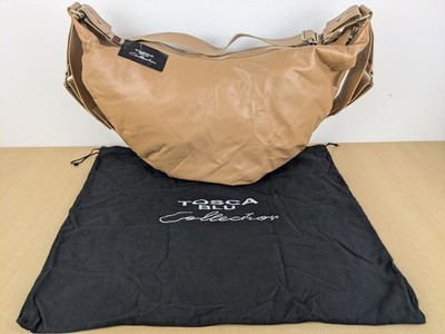 Tosca Blu Designer weiche Leder Schulter Handtasche groß hellbraun Hobo Reißverschluss verstellbar #1