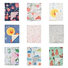 Boritar Baby Blanket Receving Blanket Soft Double Layer Minky with Dotted Backin
