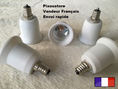 Lot De 12 Adaptateurs E27 Vers E14 – Convertisseur Douille Lampe LED, Halogène, Incandescente – Installation Facile & Sûre