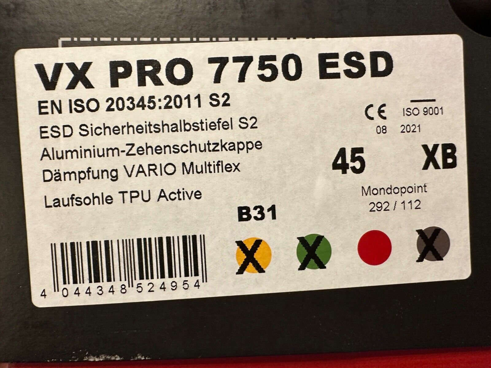 Sicherheitsstiefel VX Pro 7750 ESD