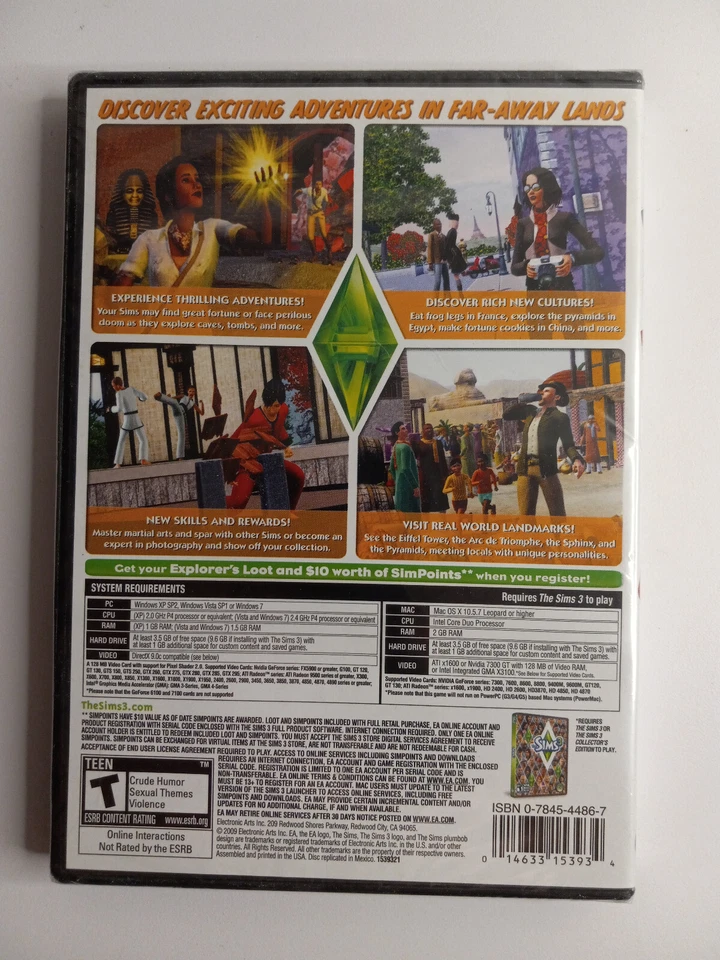 Sims 3: World Adventures Expansion Pack (Windows/Mac, 2009) Factory Sealed - Image 2 of 2