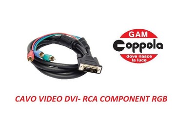CAVO VIDEO DVI / RGB ( COMPONENT RCA )VERDE/ROSSO/BLU' 1,8 MT GBC ...
