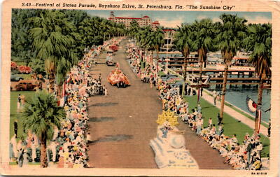 Festival of States Parade, Bayshore Drive, St. Petersburg, Fla, The Postcard