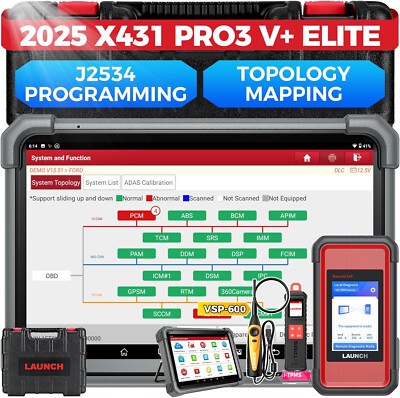 LAUNCH X431 PRO3S ELITE V+ 5.0 PRO5 Car Diagnostic Tool J2534 Programming Coding