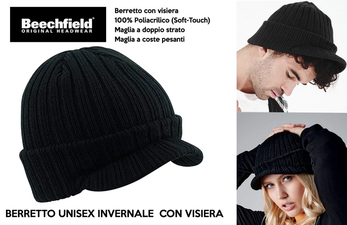 Beechfield Berretto Base Uomo In Cotone - Nero, Taglia Regolabile, Classico - 4