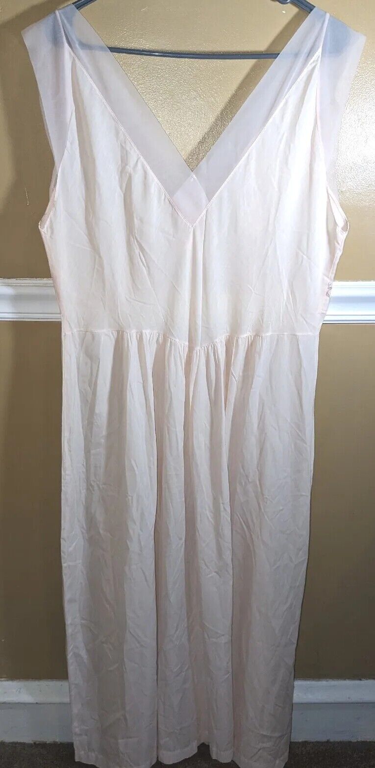 Vintage Gotham Gold Stripe Embroidered Nightgown … - image 5