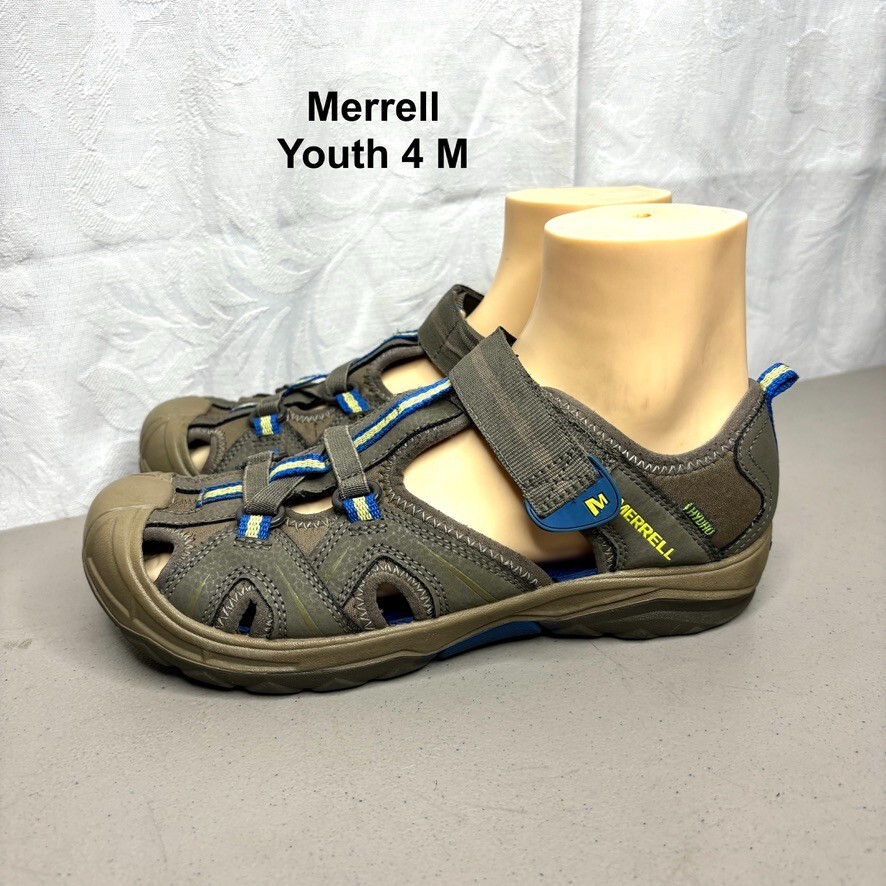 Scarpa da acqua Merrell Hyde marrone punta cappuccio gancio e passante unisex giovane taglia 4 M