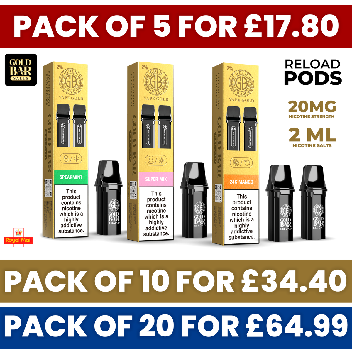 gold bar reload prefilled vape pods Bora Bora Gold Bar Reload Prefilled Pod
