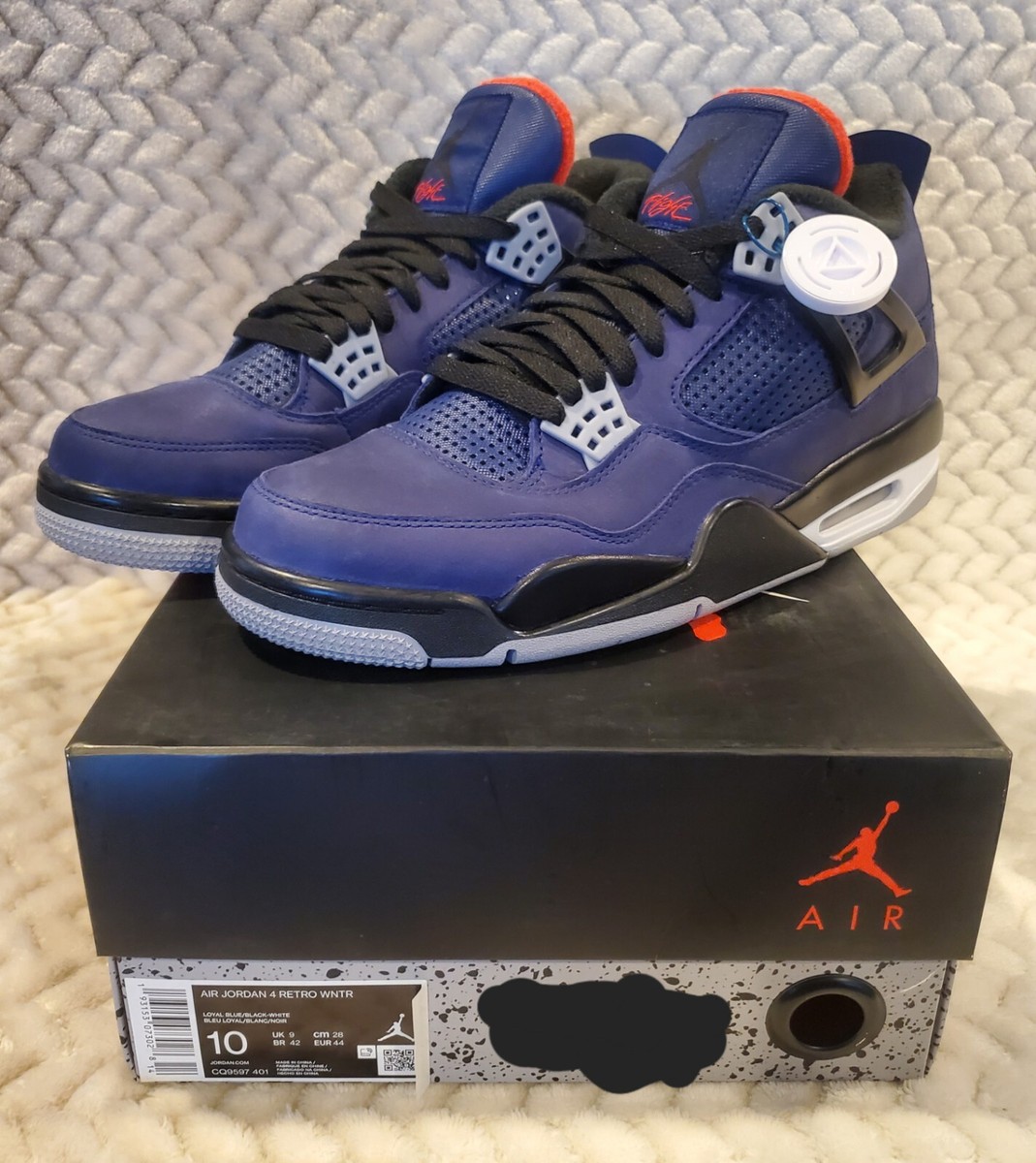 NIKE AIR JORDAN 4 RETRO WNTR WINTER LOYAL BLUE SIZE MEN'S 10