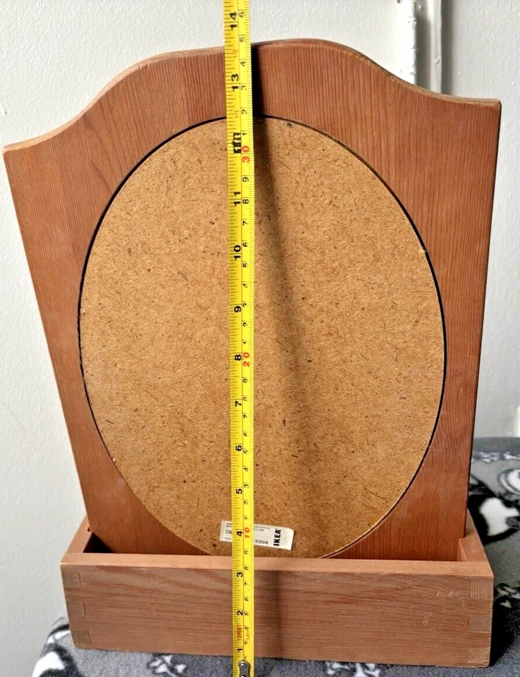 Vintage Ikea Diktad Mirror 1999y Table Mirror with Wood Shelf 7"x 10" x13.5" GUC - Image 3 of 4