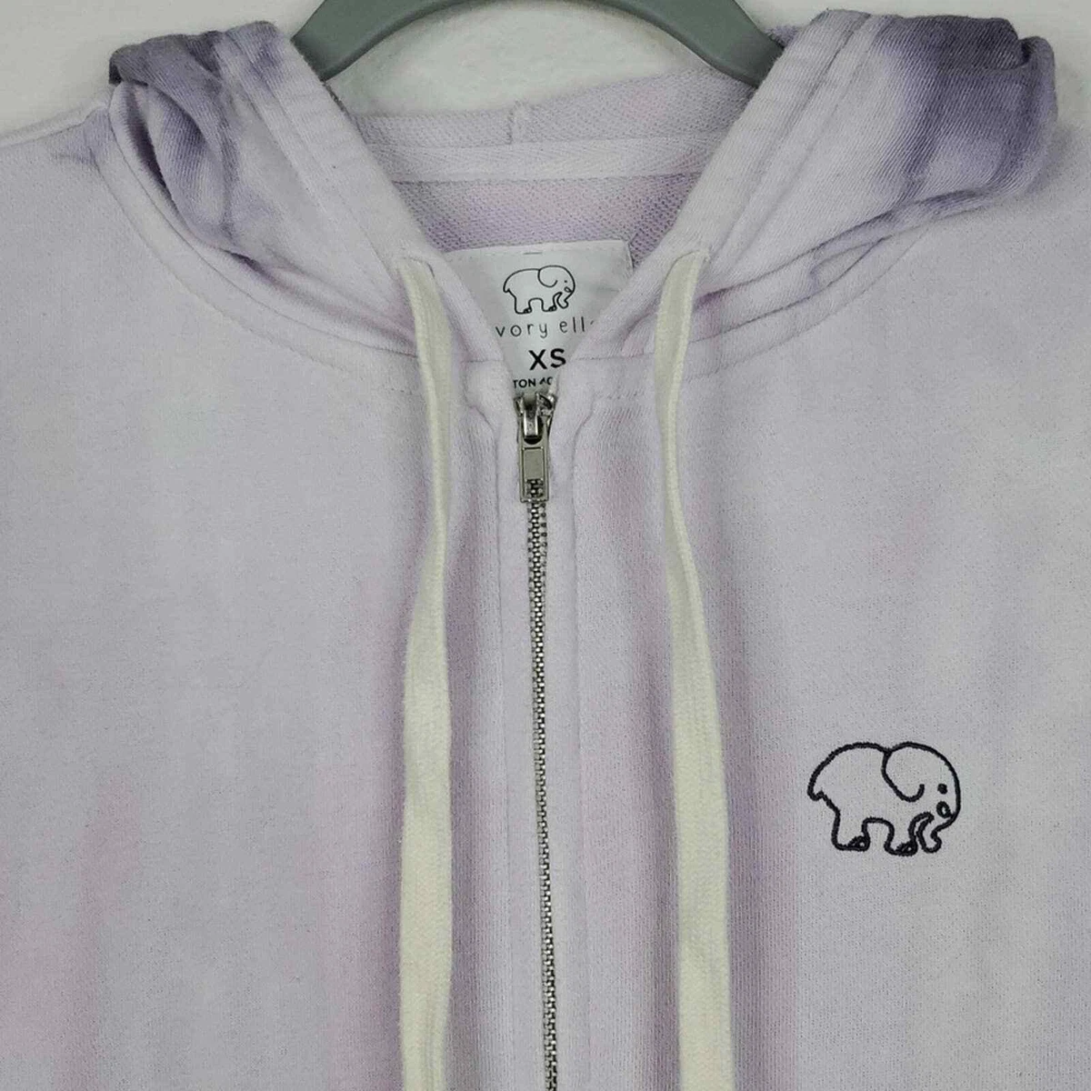 Ivory ella sweatshirt hoodie zip up jacket tie dye purple pockets