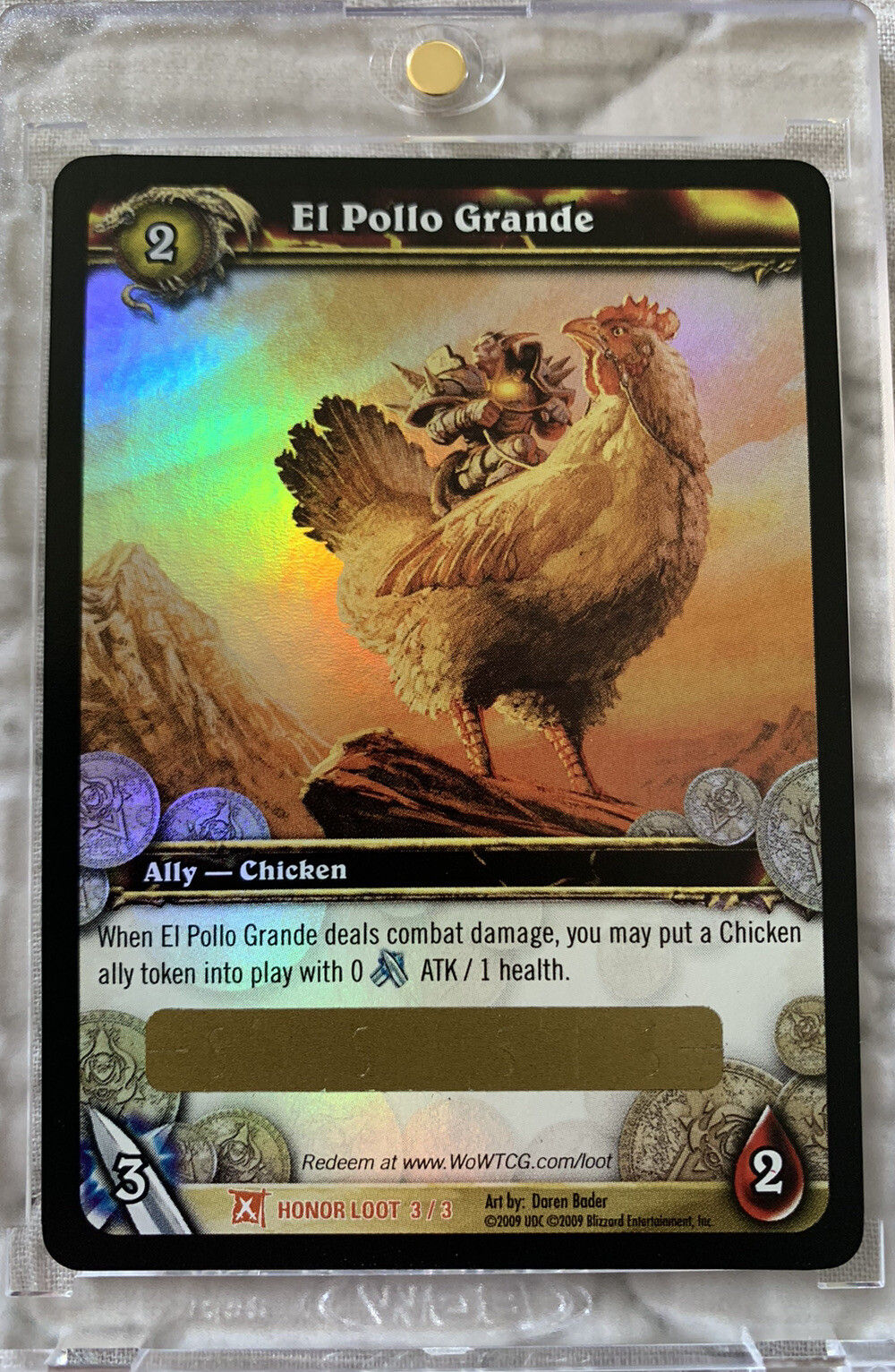 El Pollo Grande Unscratched Mount Card World Of Warcraft TCG Magic