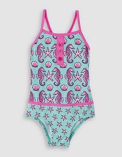  32 Hatley Kids Girls Blue Pink Stretch One-Piece Swimsuit Swimwear Size 2