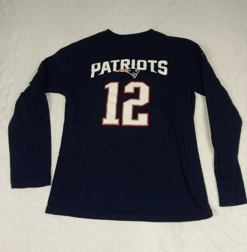Patriots Tom Brady Team Apparel Football Long Sleeve T-Shirt Jersey Large 14/16