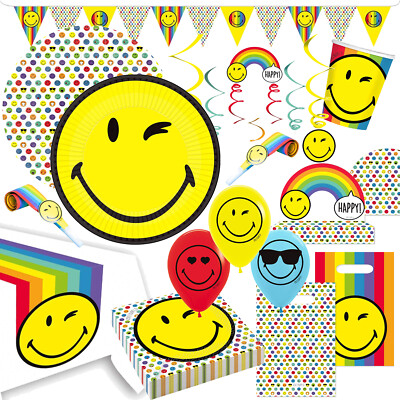 SMILEY WORLD 2 - Geschirr Deko Mitgebsel Kindergeburtstag Emoji Party Geburtstag