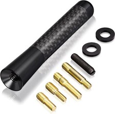 🏅Auto Dach Kurz Stab Antenne 8cm Carbon Design Radio Universal Adapter Fuß DAB