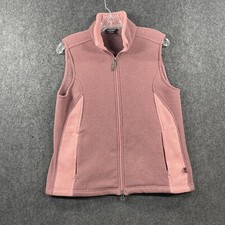 Woolrich Vest Women's Medium Pink Blush Full Zip Sleeveless Pockets Fleece