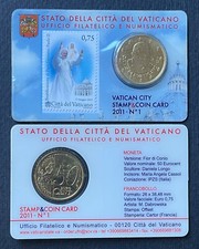 Vaticano - Official Stamp&Coin Card 50 cent n° 1 - 2011  Giovanni Paolo II - FDC