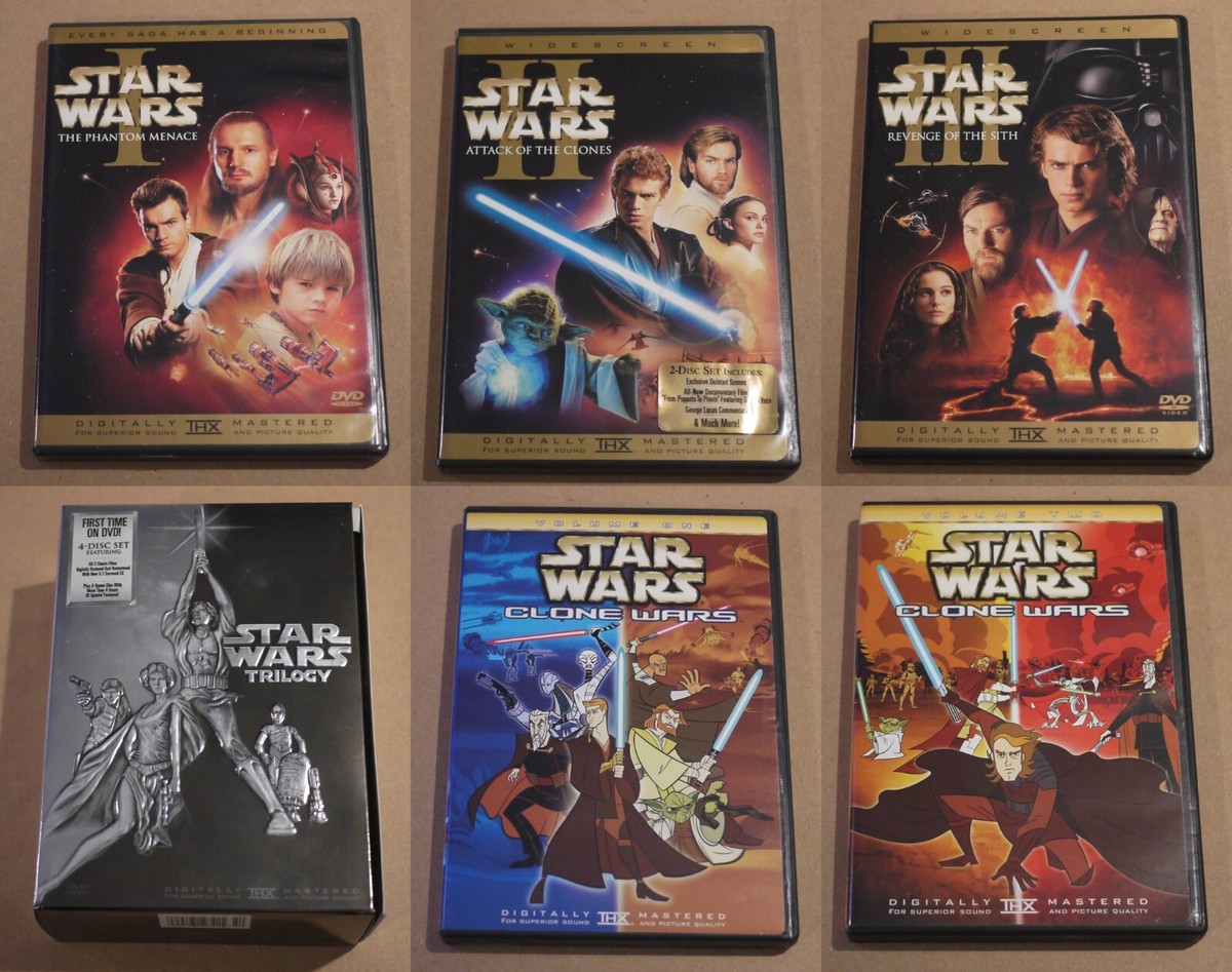 Star Wars Clone Wars Trilogy Phantom Menace Attack Of Clones