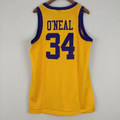 Nike Shaq O'NEAL Lakers 34 JERSEY NBA Rewind M Yellow Gold