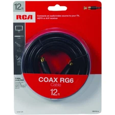 RCA - RG6 Coaxial Cable, 12ft. (Black)