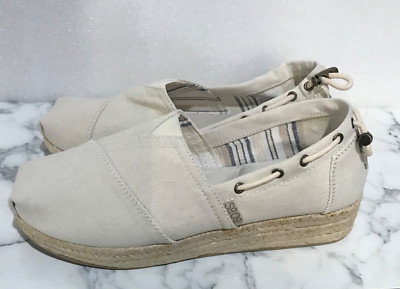 BOBS Espadrille Shoes Womens Size 9 Natural Canvas Highlights Yacht Master NWOB