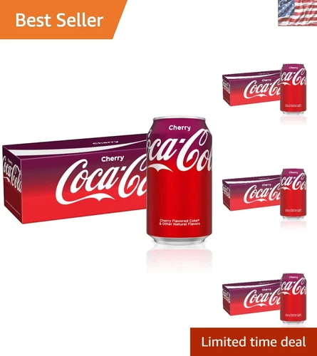 Cherry Coke Soda 12 Fl Oz, Pack of 12 - Sweet Refreshment with Caffeine Boost