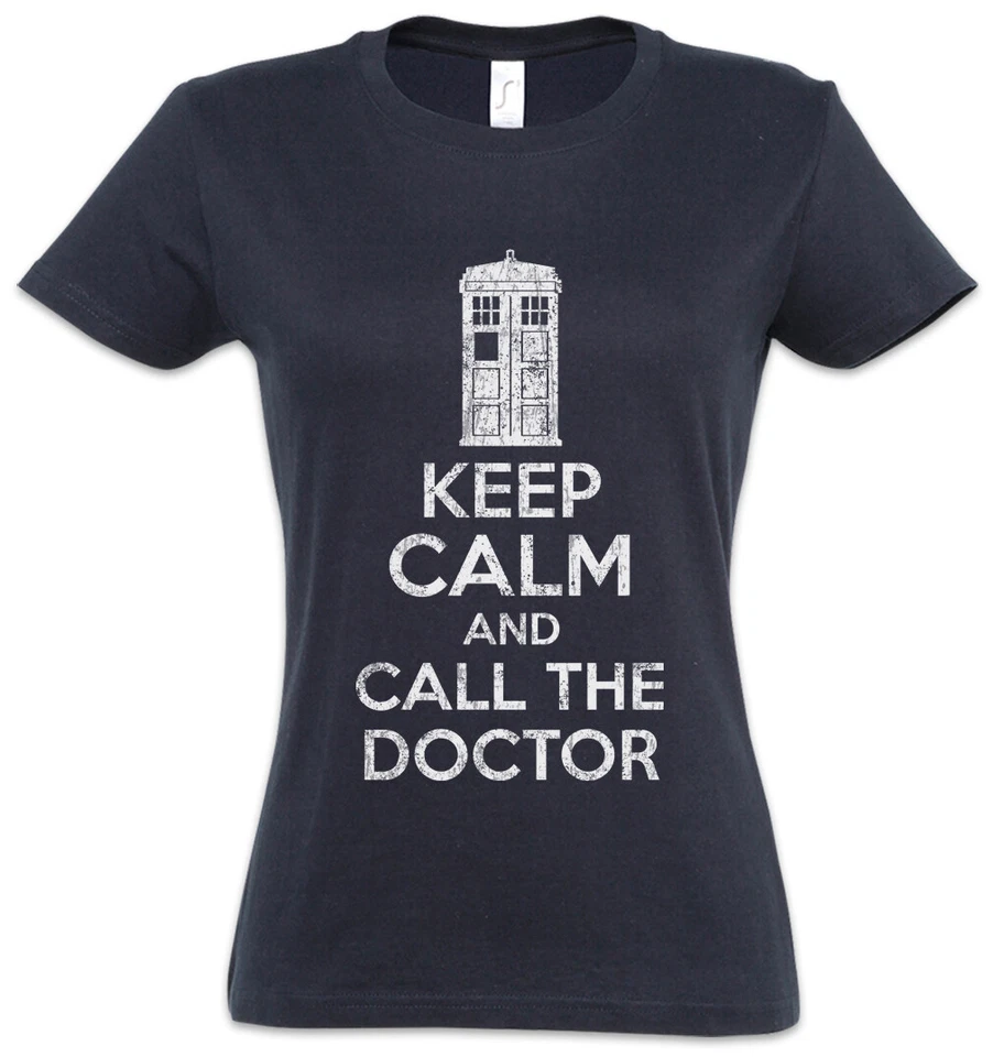 URBAN BACKWOODS Camiseta Keep Calm And Call The Doctor para mujer Who cabina telefónica Dr. Fun