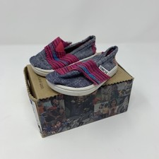 TOMS SHOES Toddler 3 3T Girls Denim Aztec